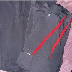 Figs Women's Gray Joggers with Red Drawstrings